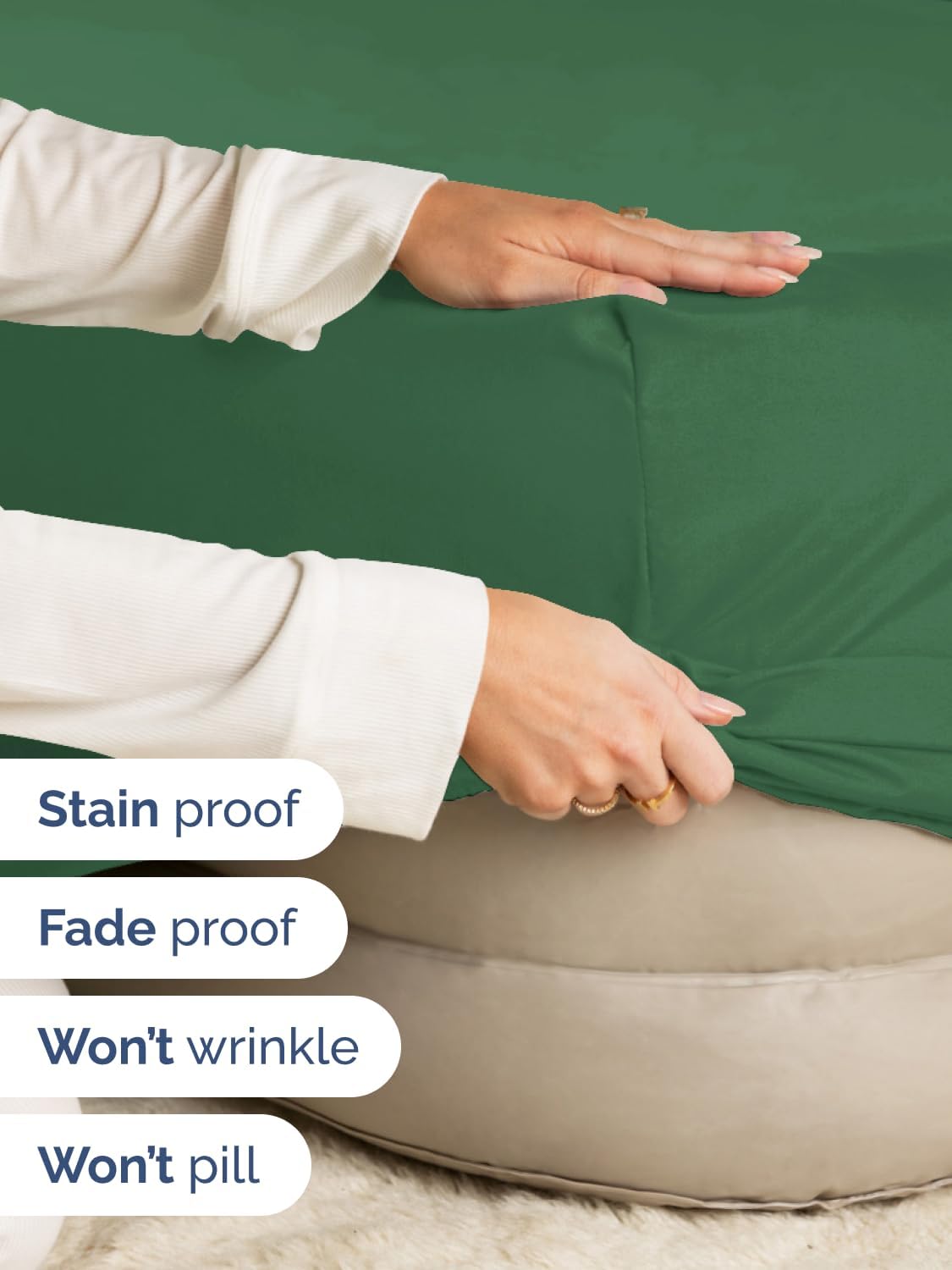 Detalle de CGK Unlimited CGK Linens Extra Deep King Fitted Sheet, Emerald Green Microfiber