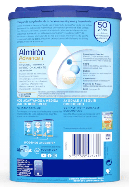 Thumbnail 1 de Almirón Advance 4 Leche de Crecimiento 4x800 g (pack ahorro) para niños a partir de 24 meses