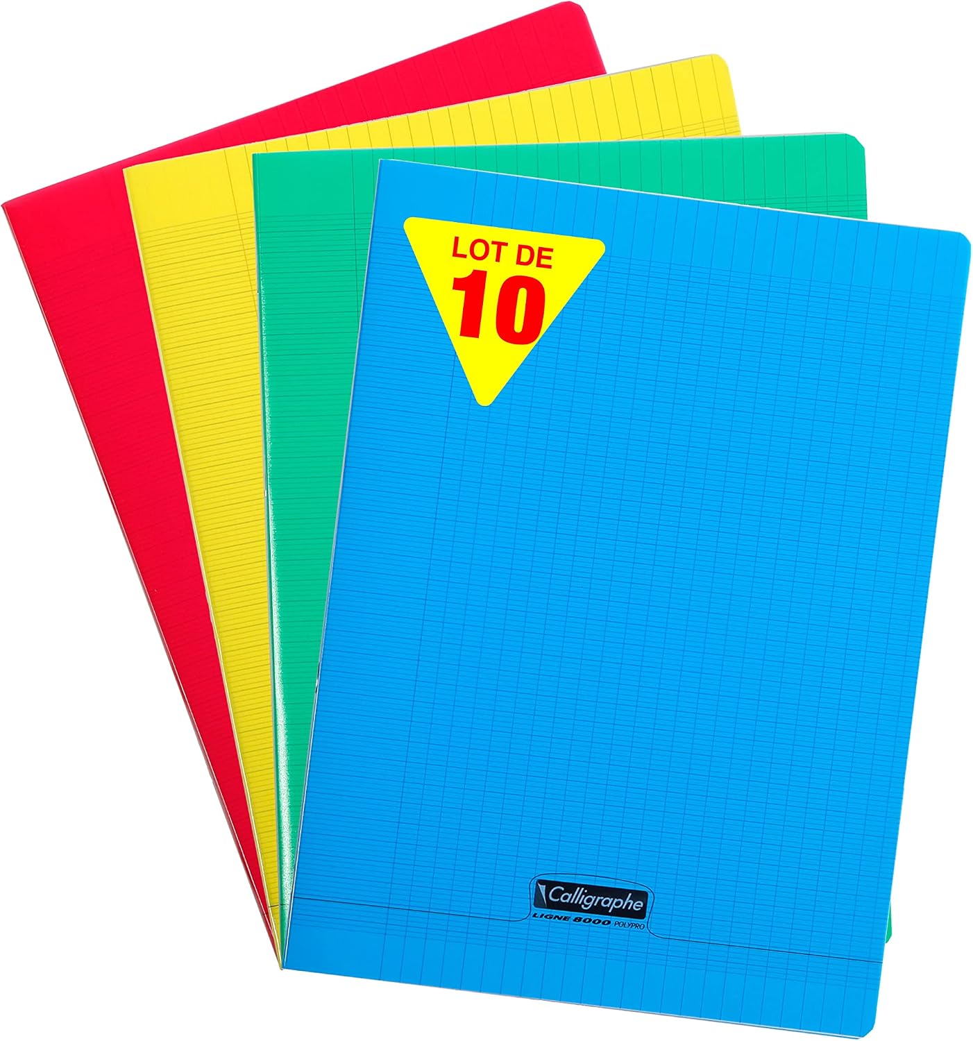Detalle de Calligraphe 18050C – Lot de 10 Cahiers Agrafés A4 (21 x 29,7 cm), 96 pages, papier 90 g/m², couverture polyprop transparente