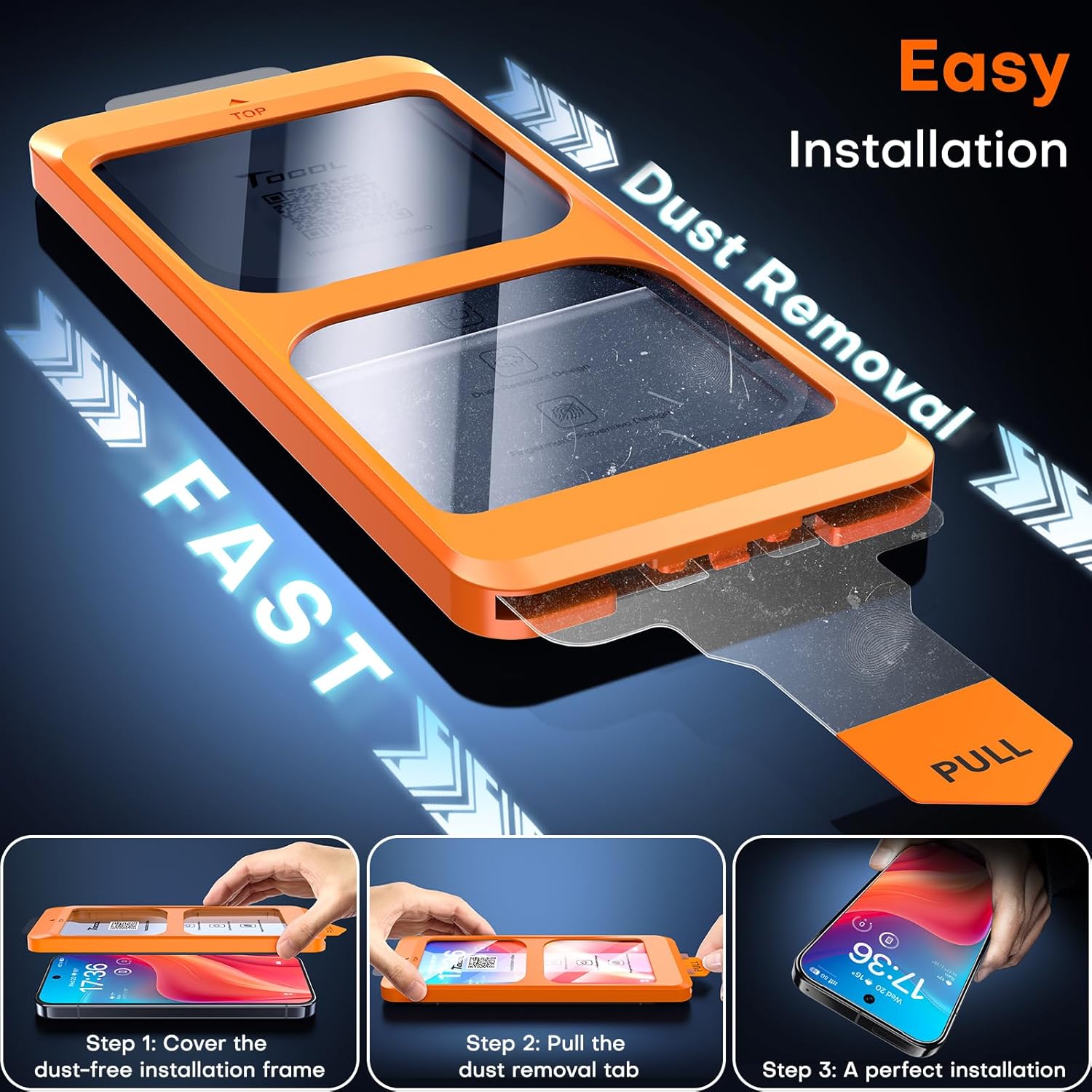 Detalle 2 de TOCOL Pixel 10 Pro XL tempered glass screen protector 6.8-inch