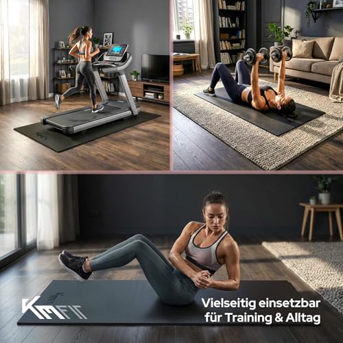 Thumbnail 6 de KM-Fit Bodenschutzmatte 120x60x0,8 cm – rutschfeste Unterlage für Fitnessgeräte und Boden