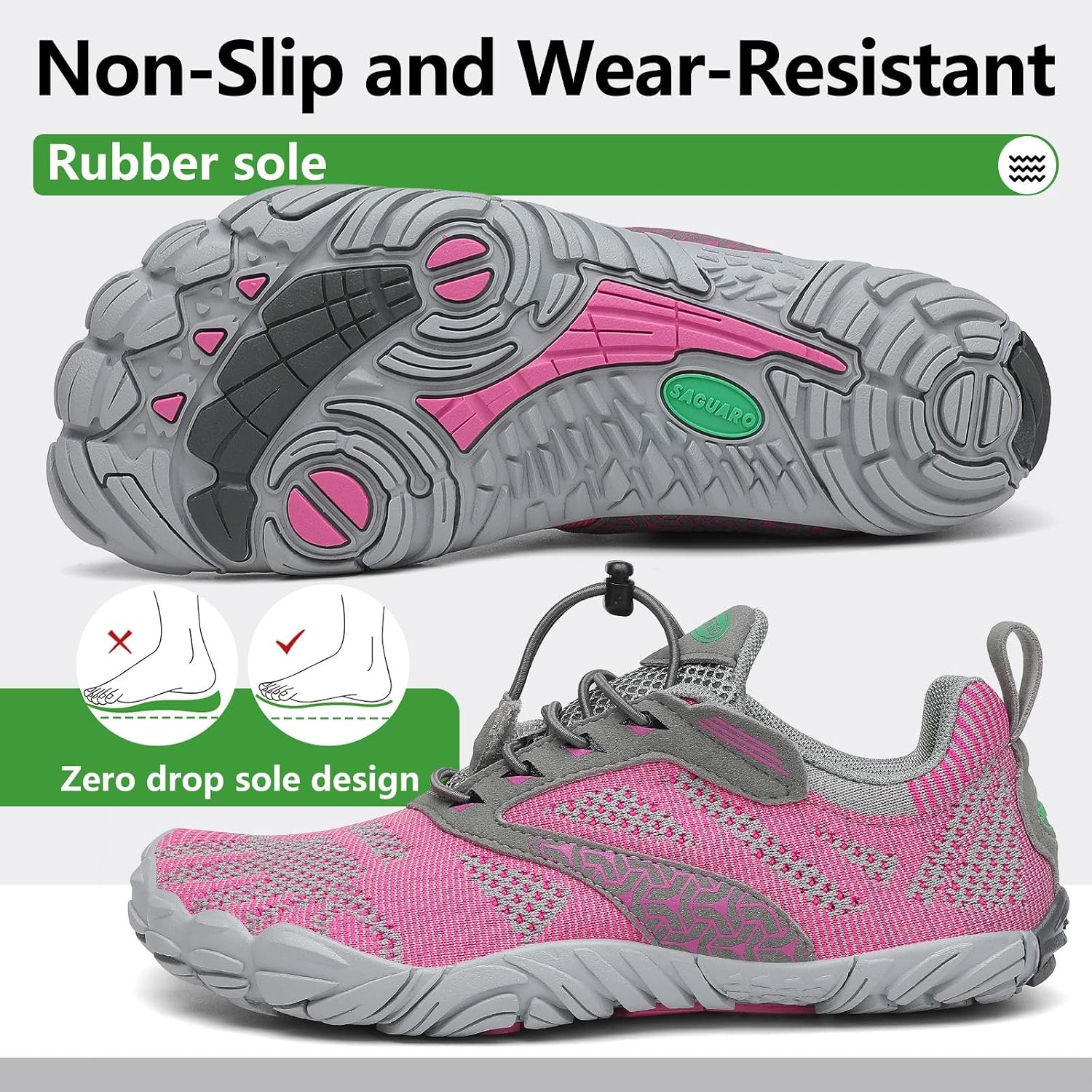 Detalle de SAGUARO Unisex Barfußschuhe – Minimalistische Fitness- und Outdoor-Schuhe Gr.36–48