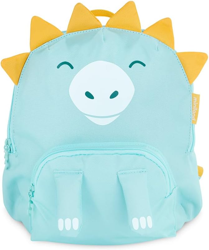 Detalle de Miniland Kinder-Rucksack Dinosaurier – Thermo-Rucksack für Kinder, bequem, lustig und personalisierbar