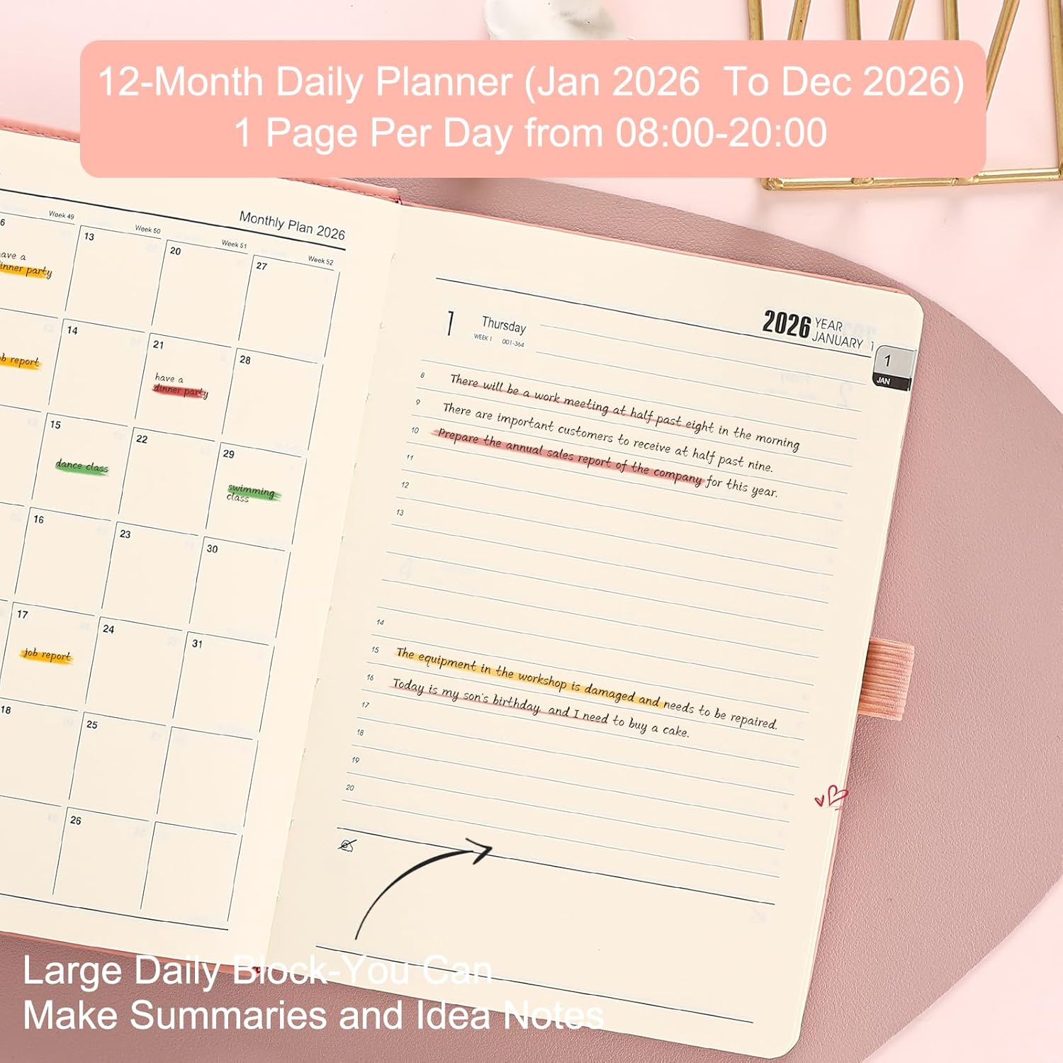 Thumbnail 5 de Agenda giornaliera 2026 A5, diario giorno per pagina 📔