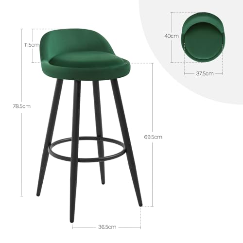 Detalle de WOLTU Taburetes de Bar con Reposapiés y Terciopelo