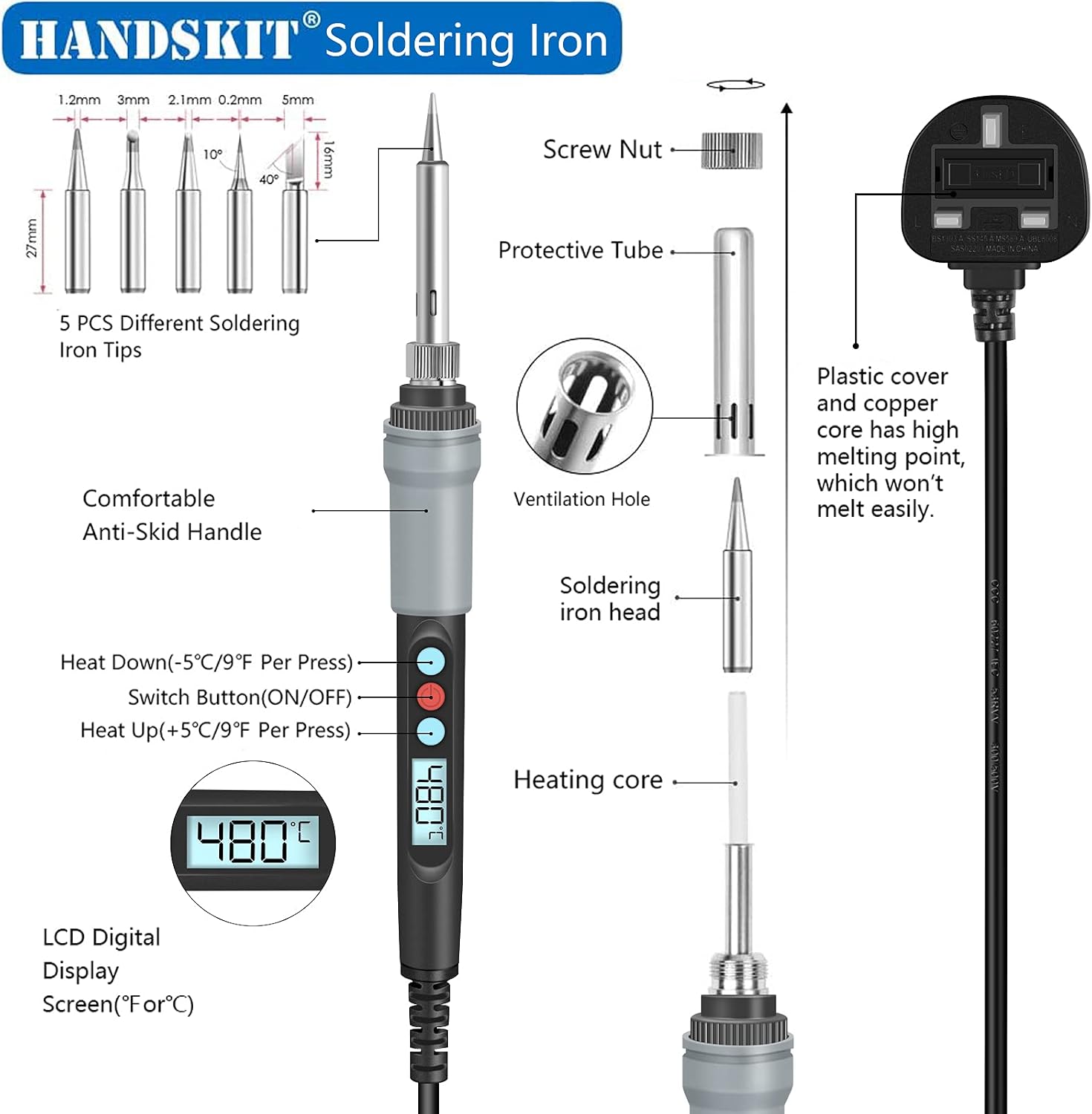 Detalle 2 de HANDSKIT Soldering Iron Kit 90W