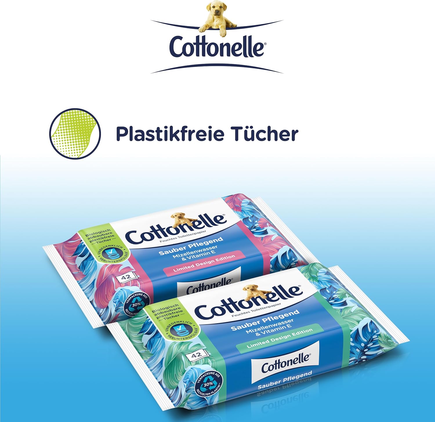 Detalle 2 de Cottonelle Feuchtes Toilettenpapier – Sauber Pflegend mit Wasser-Micelle, 12 x 42 Tücher