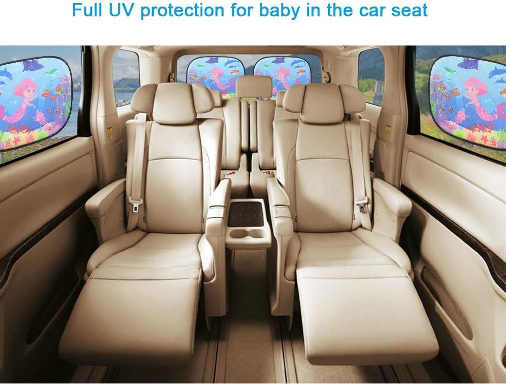 Detalle de URAQT Car Sun Cover (Sirena) – 2 x 44x36 cm Rear Window Sunshades for Babies and Pets