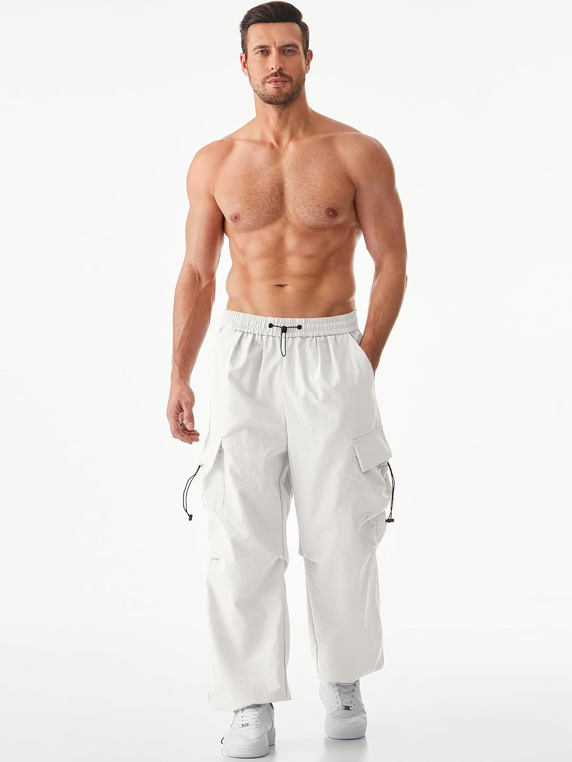 Thumbnail 3 de JMIERR Men's Baggy Cargo Pants - Trendy Parachute Joggers for Streetwear & Outdoors