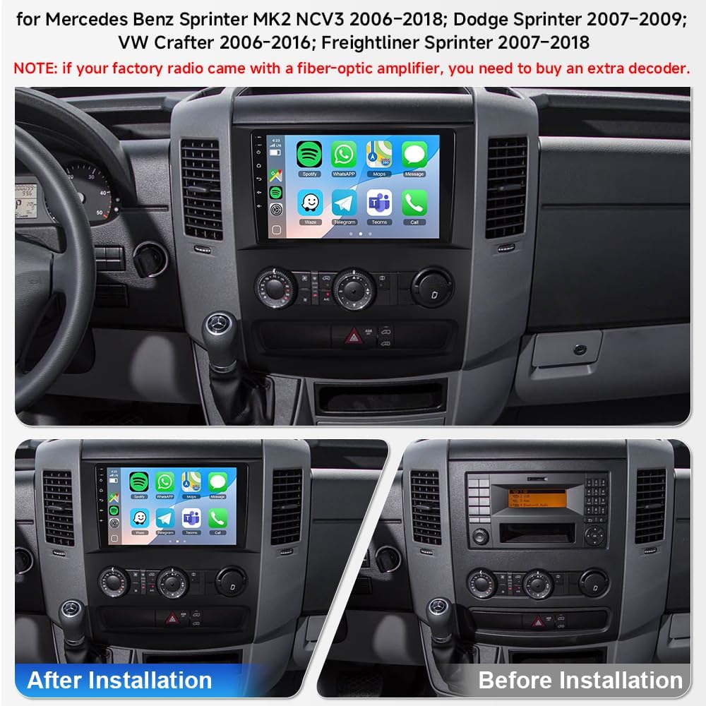 Thumbnail 1 de ACAVICA 10.1" IPS Android 15 Sat Nav Radio for Mercedes Benz Sprinter MK2 NCV3 (2006–2018)