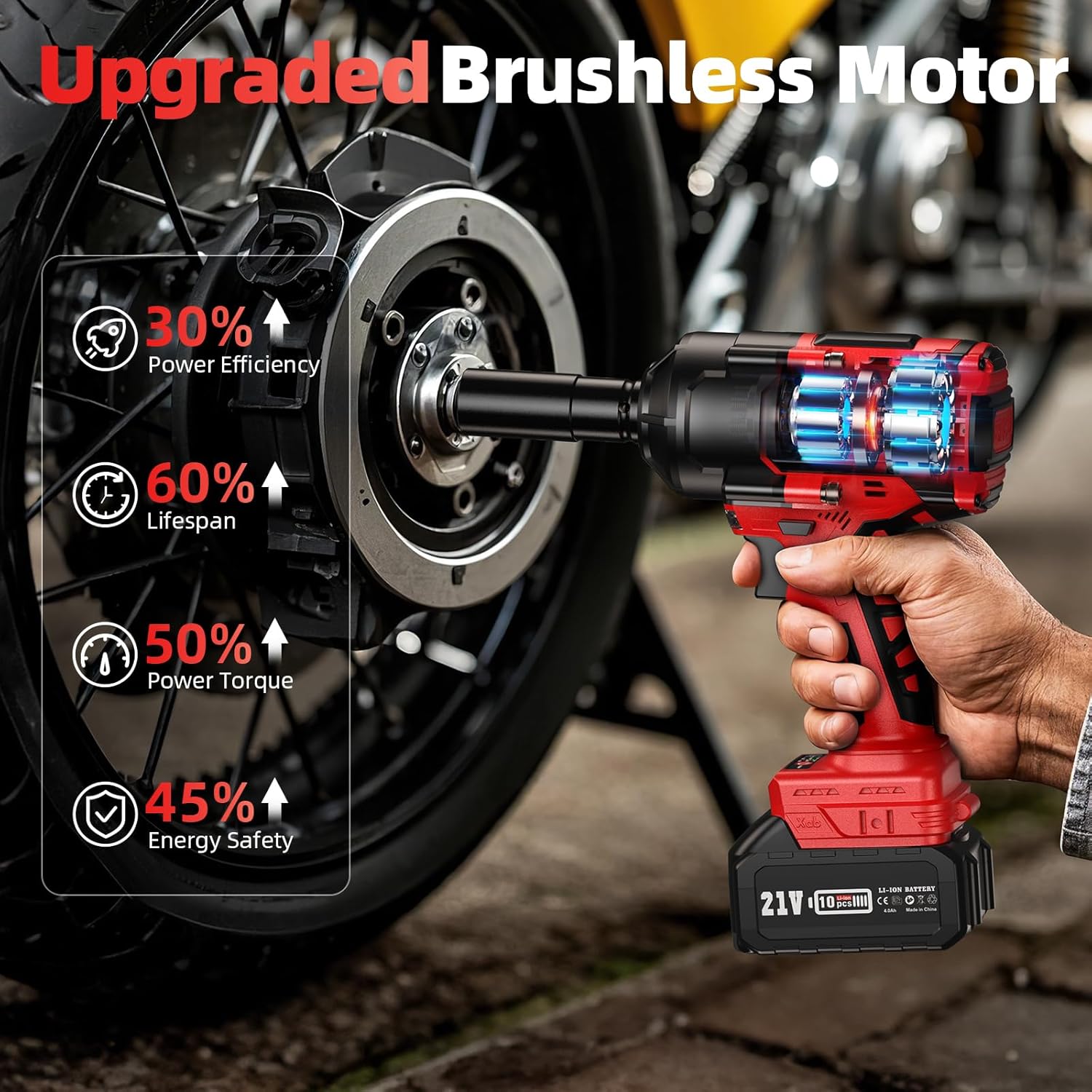 Detalle 2 de Avrhit Akku Schlagschrauber 1300 Nm 1/2 Zoll