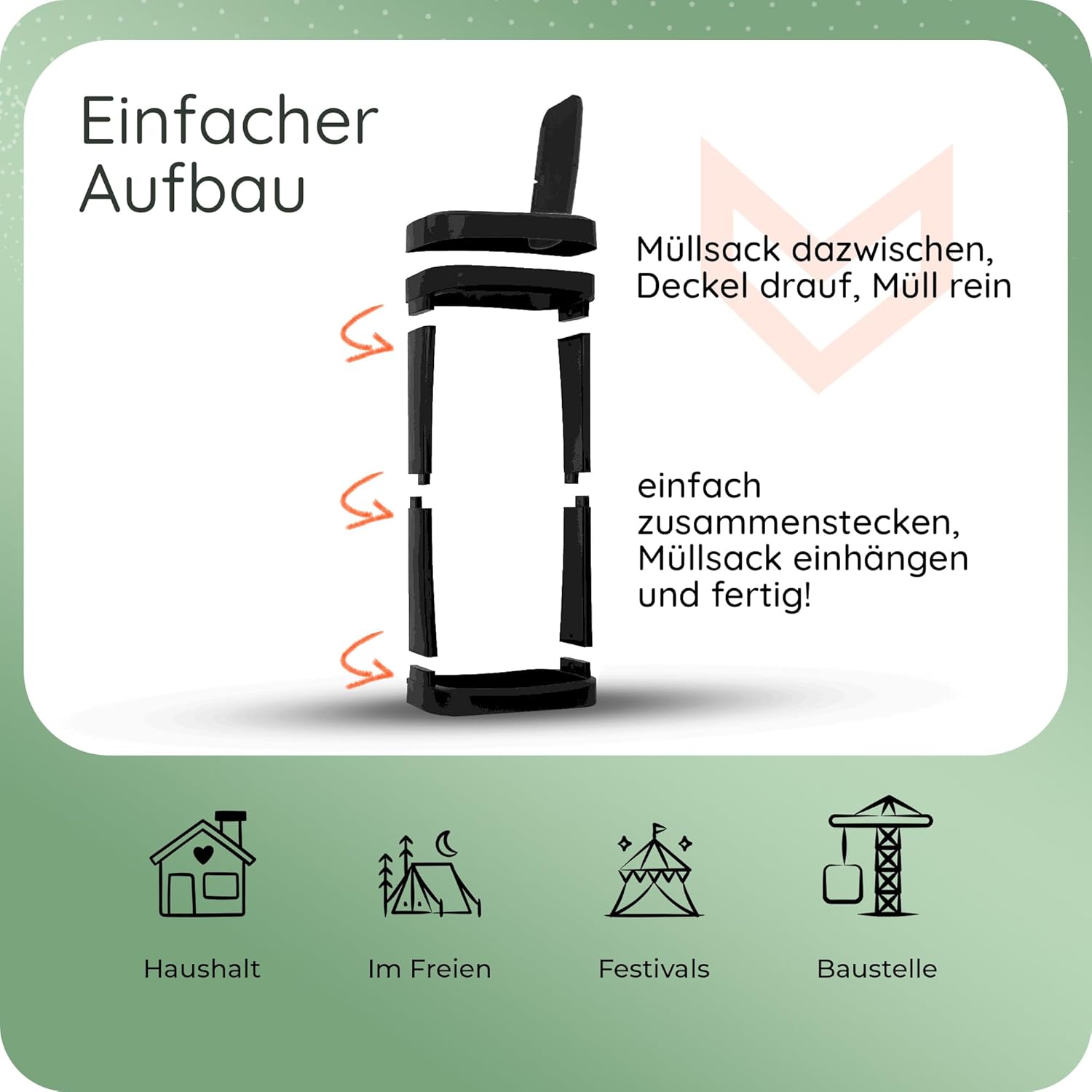 Thumbnail 6 de Novaliv Müllsackständer mit Deckel 70–120 L – stabil, robust und vielseitig