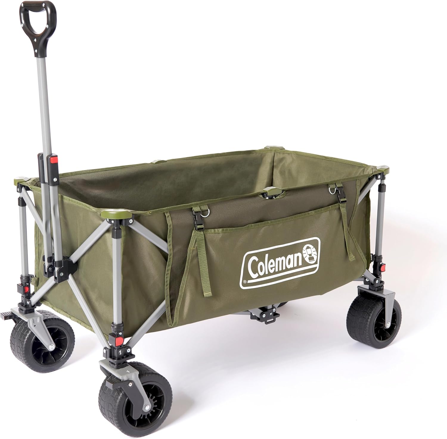 Detalle de Coleman Collapsible Camping Wagon review: a practical foldable four-wheeled cart for gear transport
