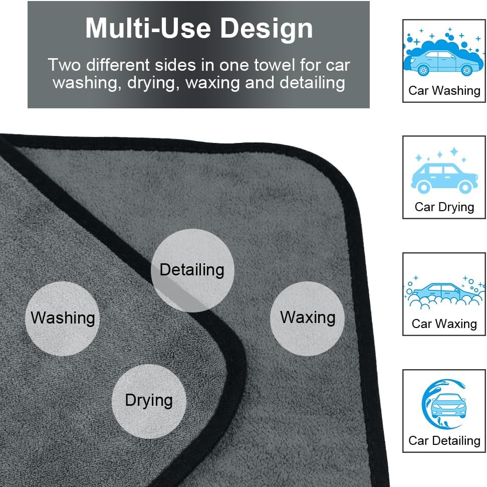 Thumbnail 5 de Adiwo – 6 Lingettes Microfibre 40 x 30 cm, 500 GSM, Chiffons adapt pour voiture et maison