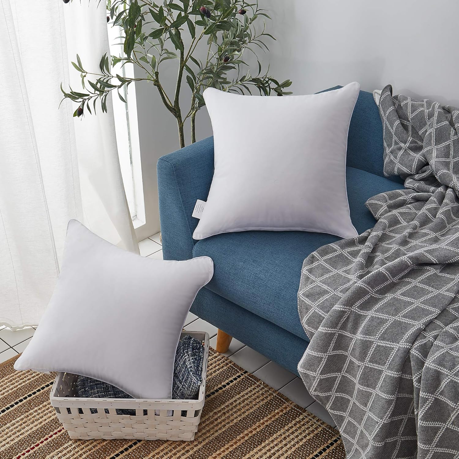 Thumbnail 4 de Oubonun 18"x18" Pillow Inserts Set of 2 โ 18" throw pillow pair ๐