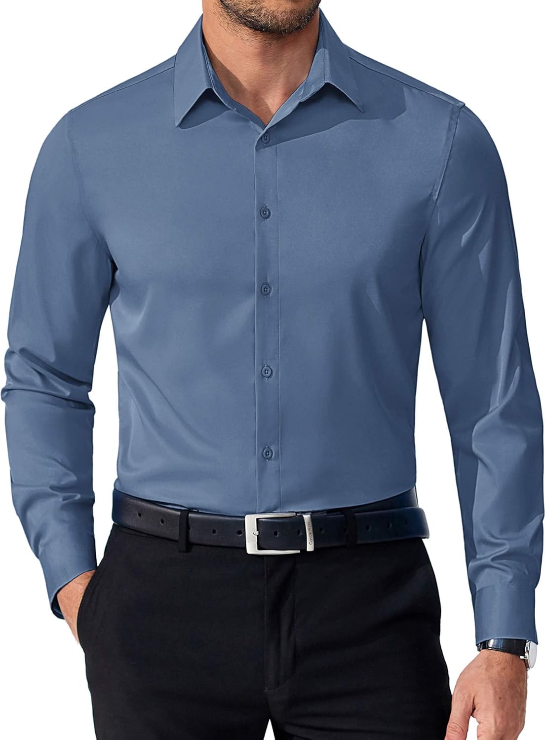 Thumbnail 5 de COOFANDY Mens Dress Shirt Regular Fit Long Sleeve đ
