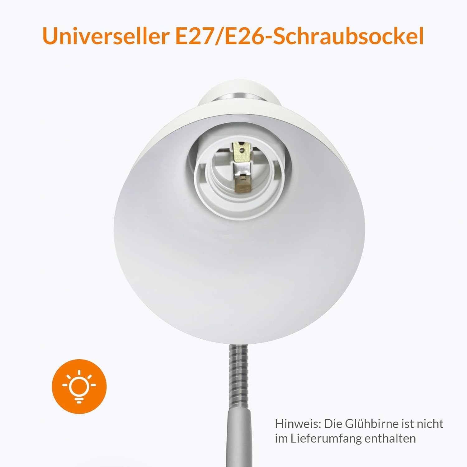 Thumbnail 5 de LEPOWER Schreibtischlampe aus Metall – elegante, verstellbare Tischlampe mit Schwanenhals, Weiß