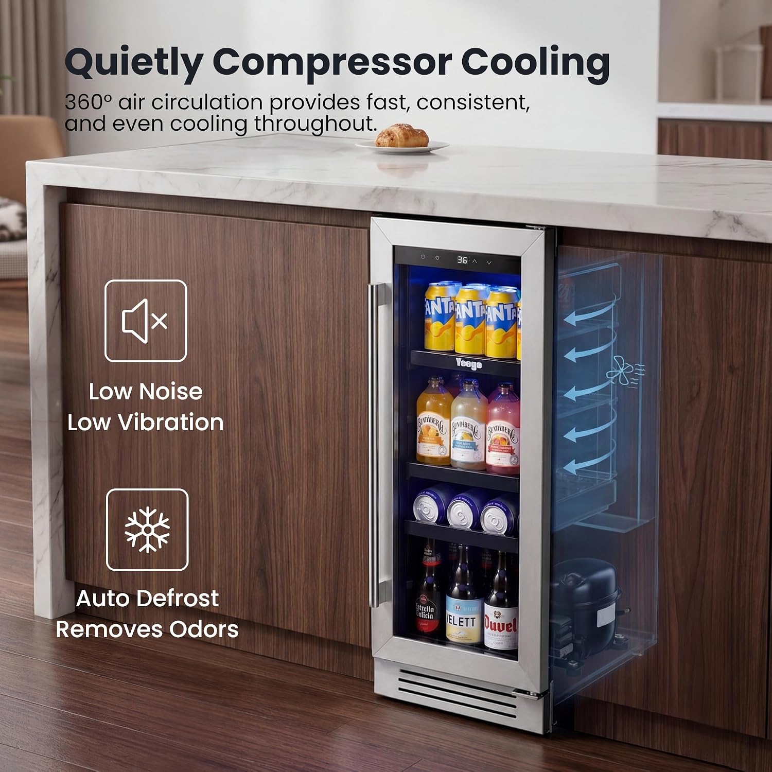 Detalle 2 de Yeego Beverage Refrigerator, 12-Inch