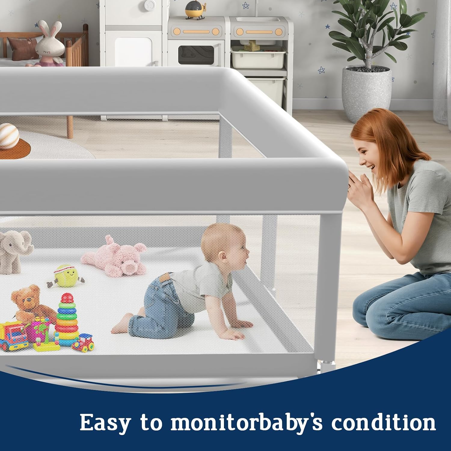 Thumbnail 2 de Jaobeem Baby Playpen 65 × 50 Inches