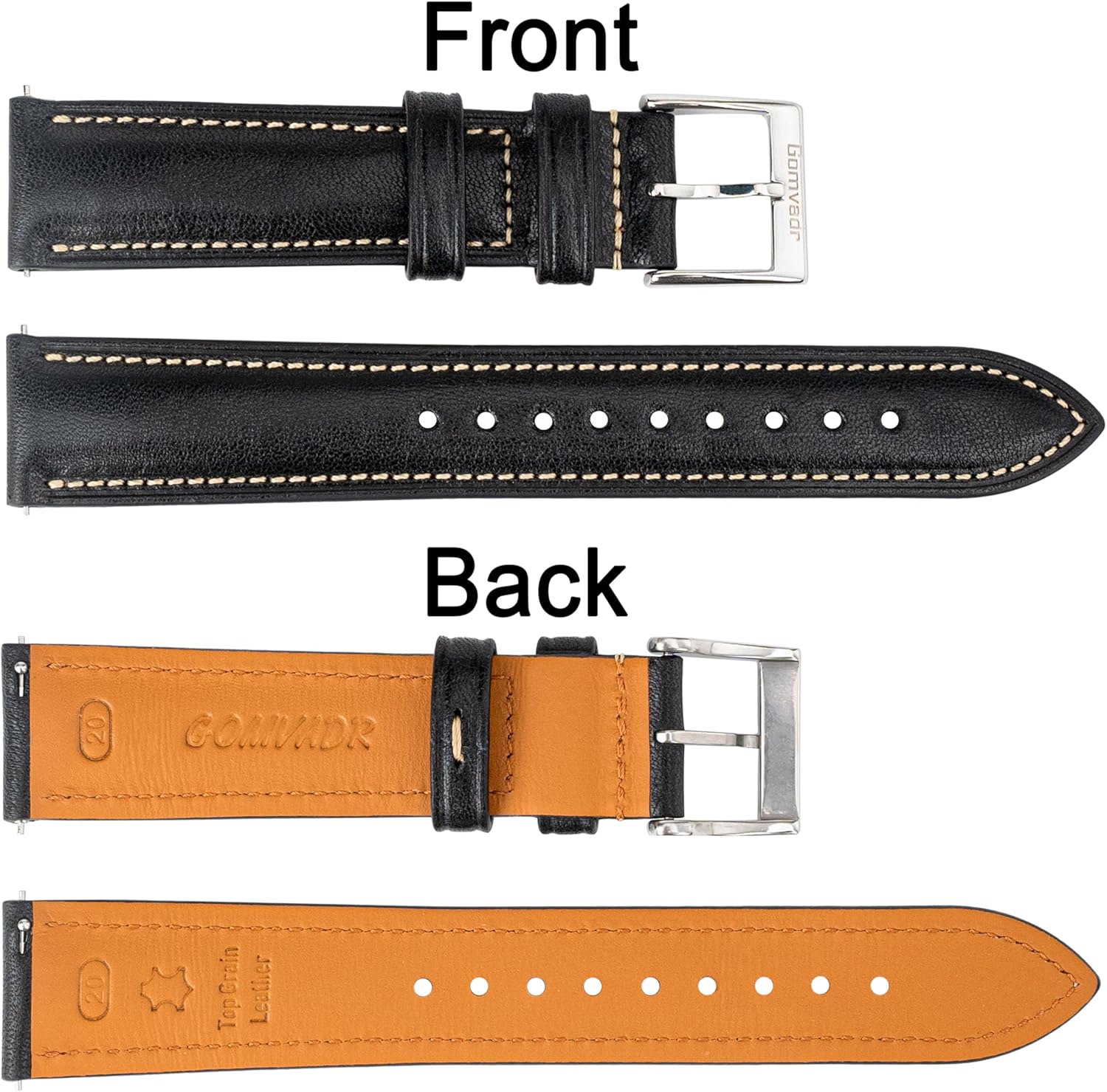 Thumbnail 6 de Gomvadr Quick Release Leder Uhrenarmband (Zwei-Ton, geölt) – mit Schnellverschluss, 18–22 mm
