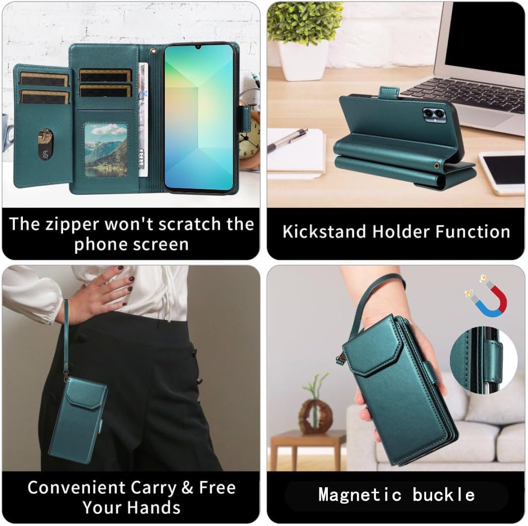 Thumbnail 4 de Asuwish Wallet Case with Screen Protector for Samsung Galaxy A06 5G