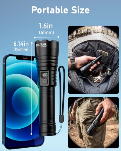 Thumbnail 5 de SeaTrail Rechargeable LED Torch with LCD, Zoom Focus and IPX7 Rating