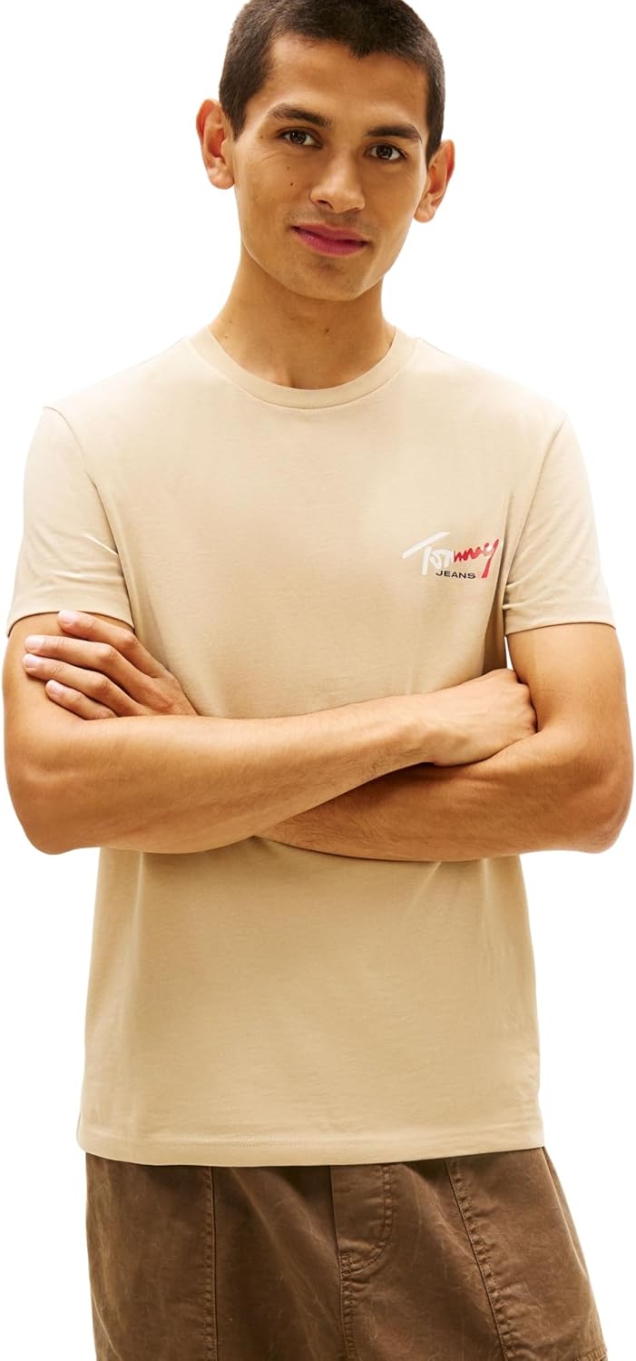 Detalle de Tommy Jeans Tjm Slim Sign Chest SS Tee Ext Dm0dm22538 – Maglietta polo non, ma basic