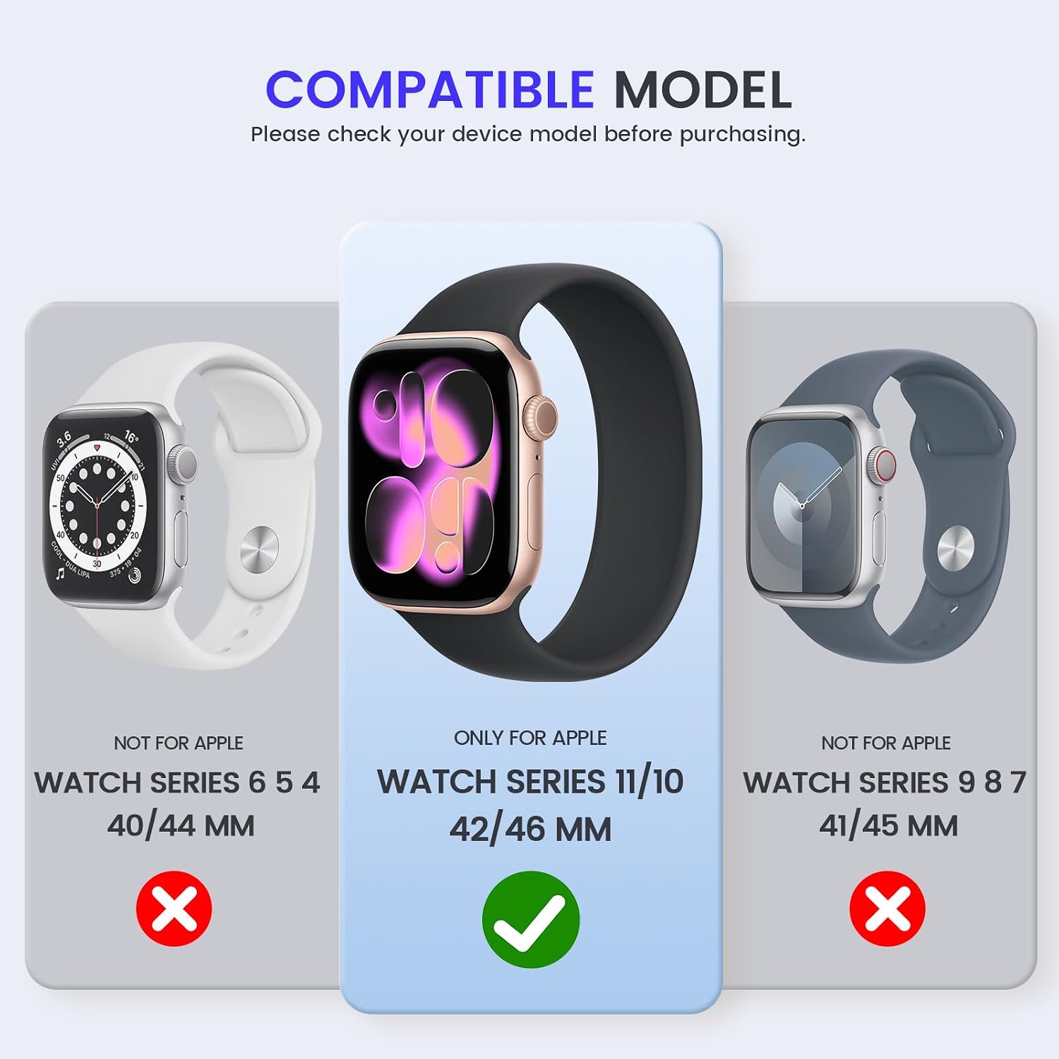Detalle 2 de Kamita Waterproof Case for Apple Watch 42mm (Series 11/10) with Built-in Tempered Glass Screen Protector