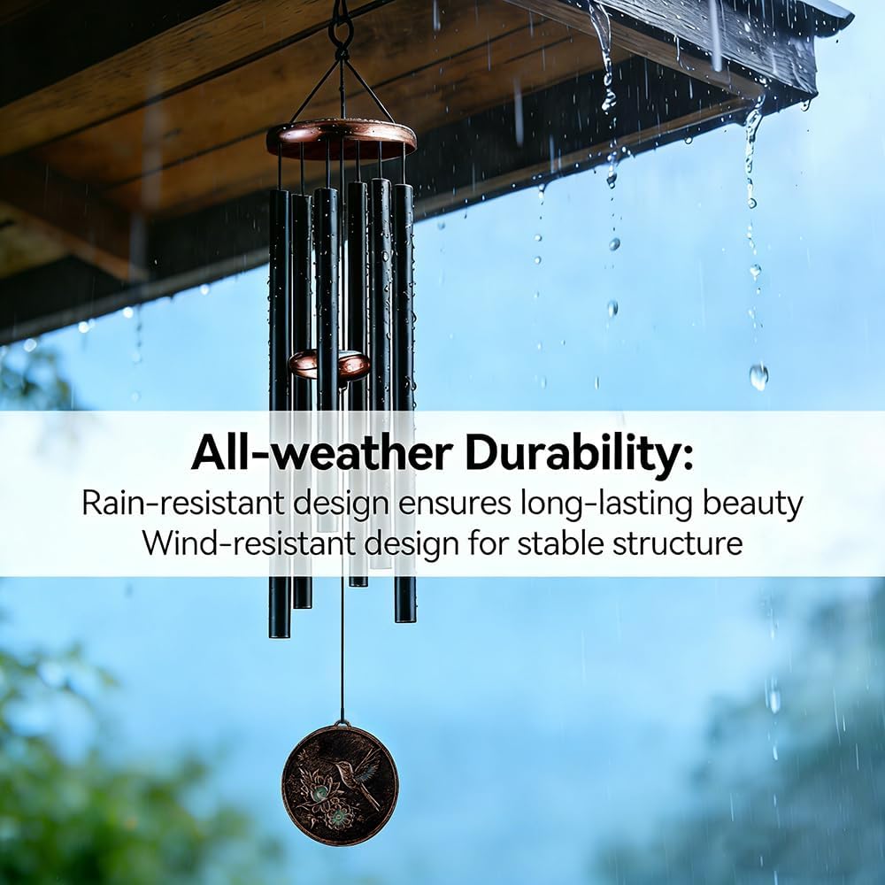 Thumbnail 5 de Gabzart WIC-R01 32-Inch Hummingbird Wind Chime with Deep-Tone Aluminum Tubes