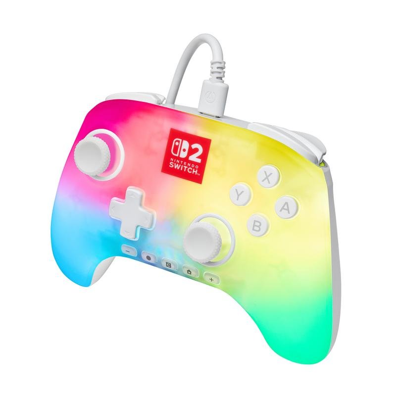 Detalle 2 de PowerA Advantage Wired Controller para Nintendo Switch 2 (Blanco Lumectra) – precisión y personalización en modo cable