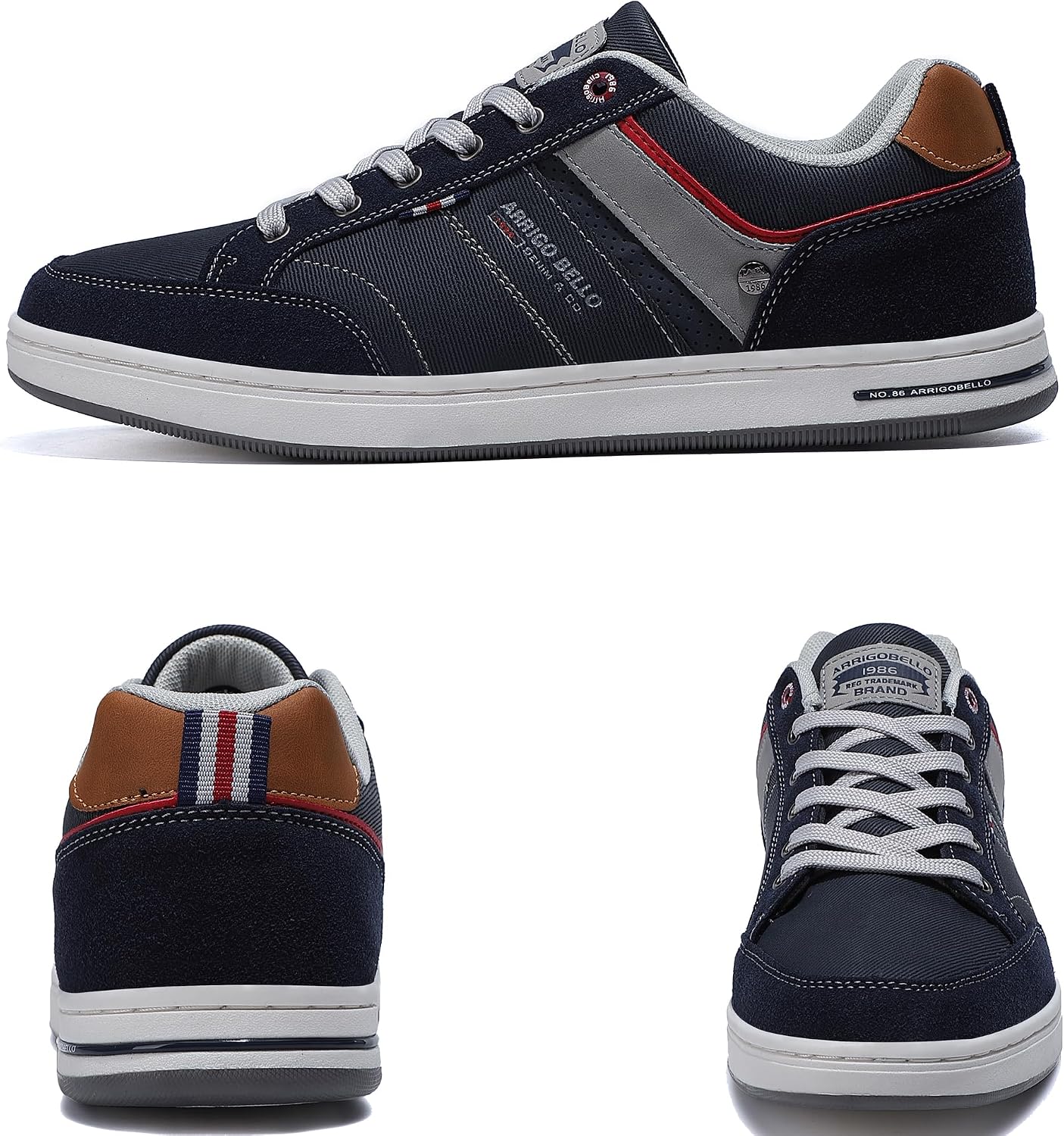 Thumbnail 4 de Mens Casual Shoes Leather Trainers: Classic Lace-Up Sneakers for Everyday Comfort