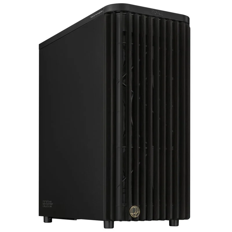 Detalle de ASUS ProArt PA401 Wood Edition: Torre ATX USB‑C Negra con frontal de madera FSC