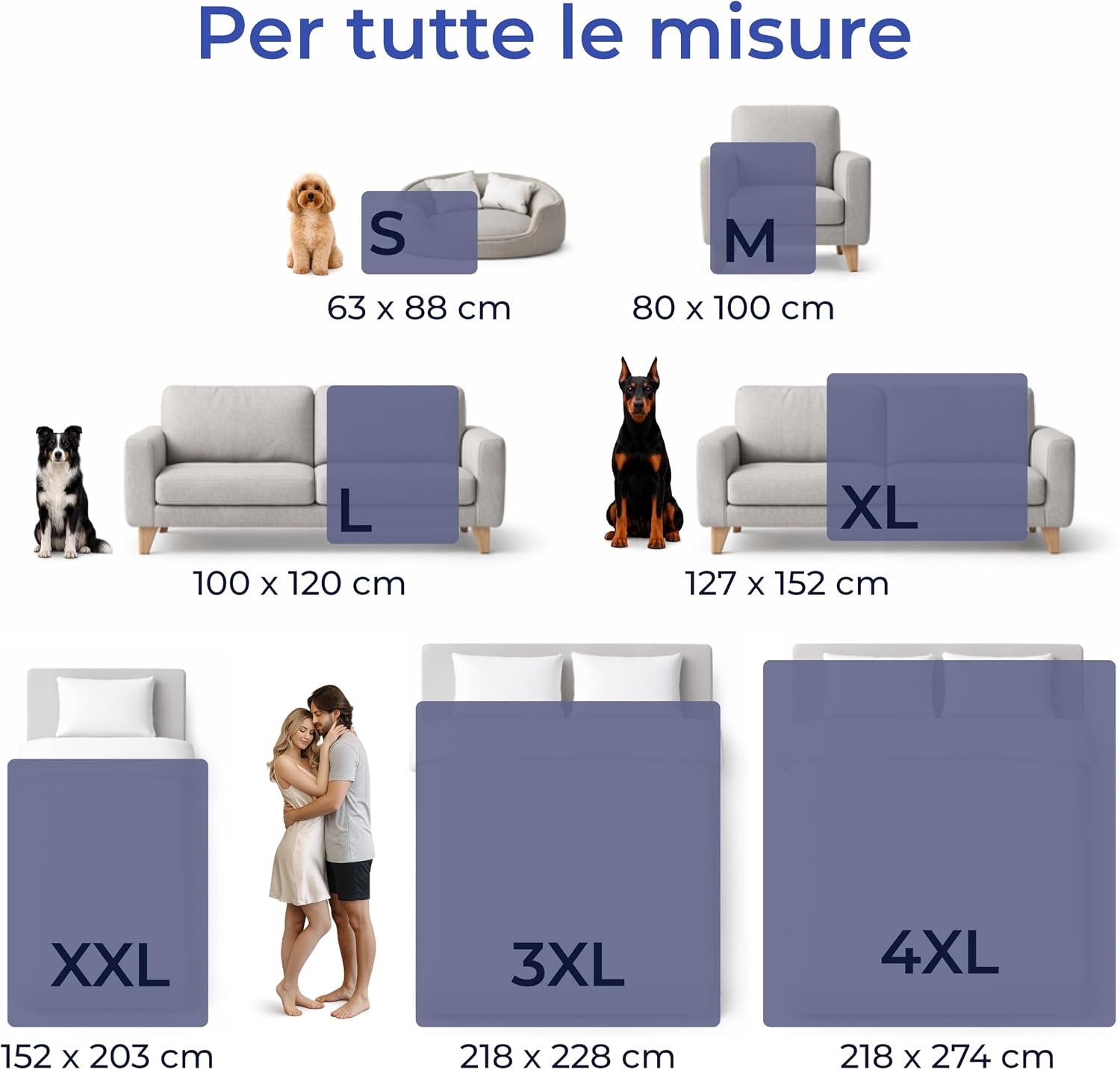 Thumbnail 4 de Dreamzie Coperta Impermeabile per Cani 80x100 cm – Copridivano impermeabile, reversibile e lavabile in lavatrice (Blu navy)