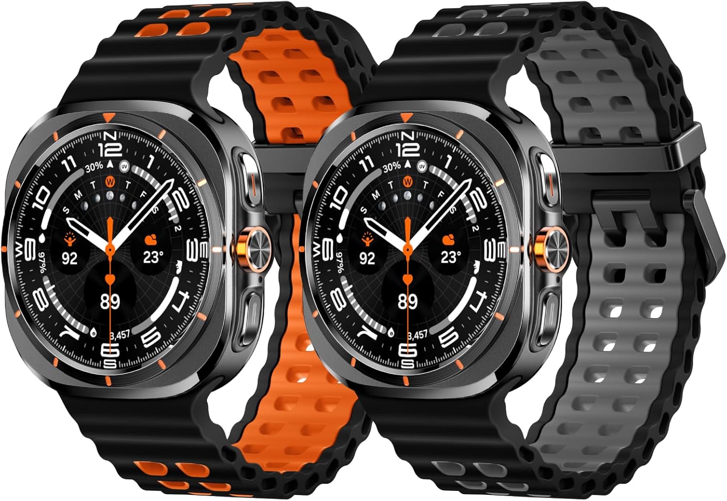 Thumbnail 6 de Joehwerr 2 Pack Sport Strap for Samsung Galaxy Watch Ultra 47mm (2024/2025) – Breathable Silicone Wristbands