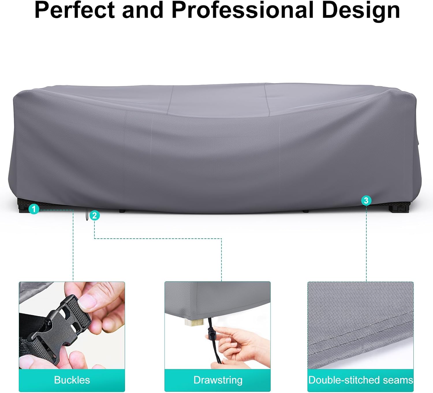 Detalle 1 de BROSYDA Patio Furniture Cover 78"L × 62"W × 30"H