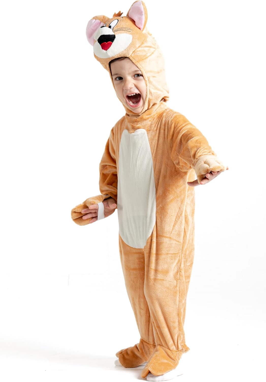 Detalle 2 de Tom & Jerry kostium pluszowy Jerry dla dziecka, kombinezon z ogonem, 1–2 lata