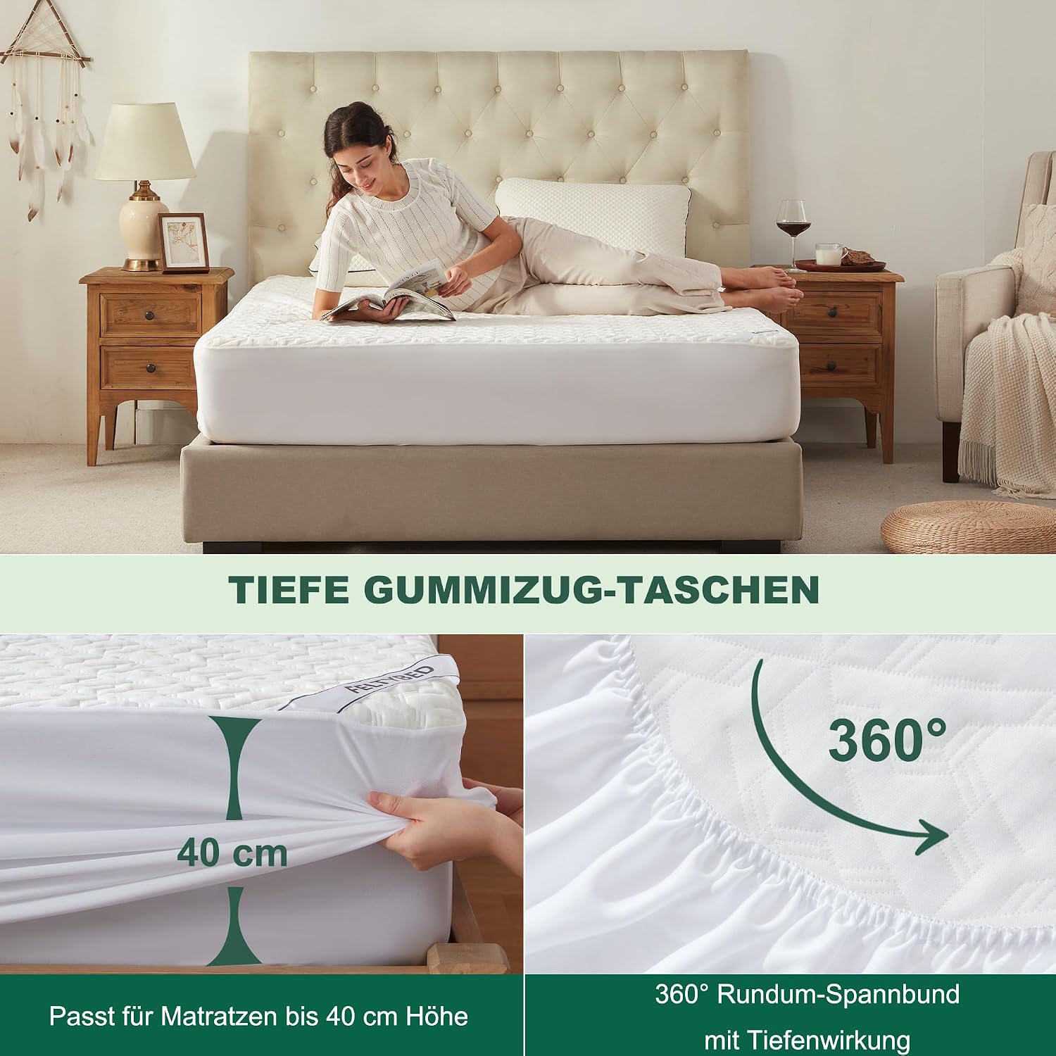 Thumbnail 3 de BEDLORE Matratzenschoner 180x200 cm