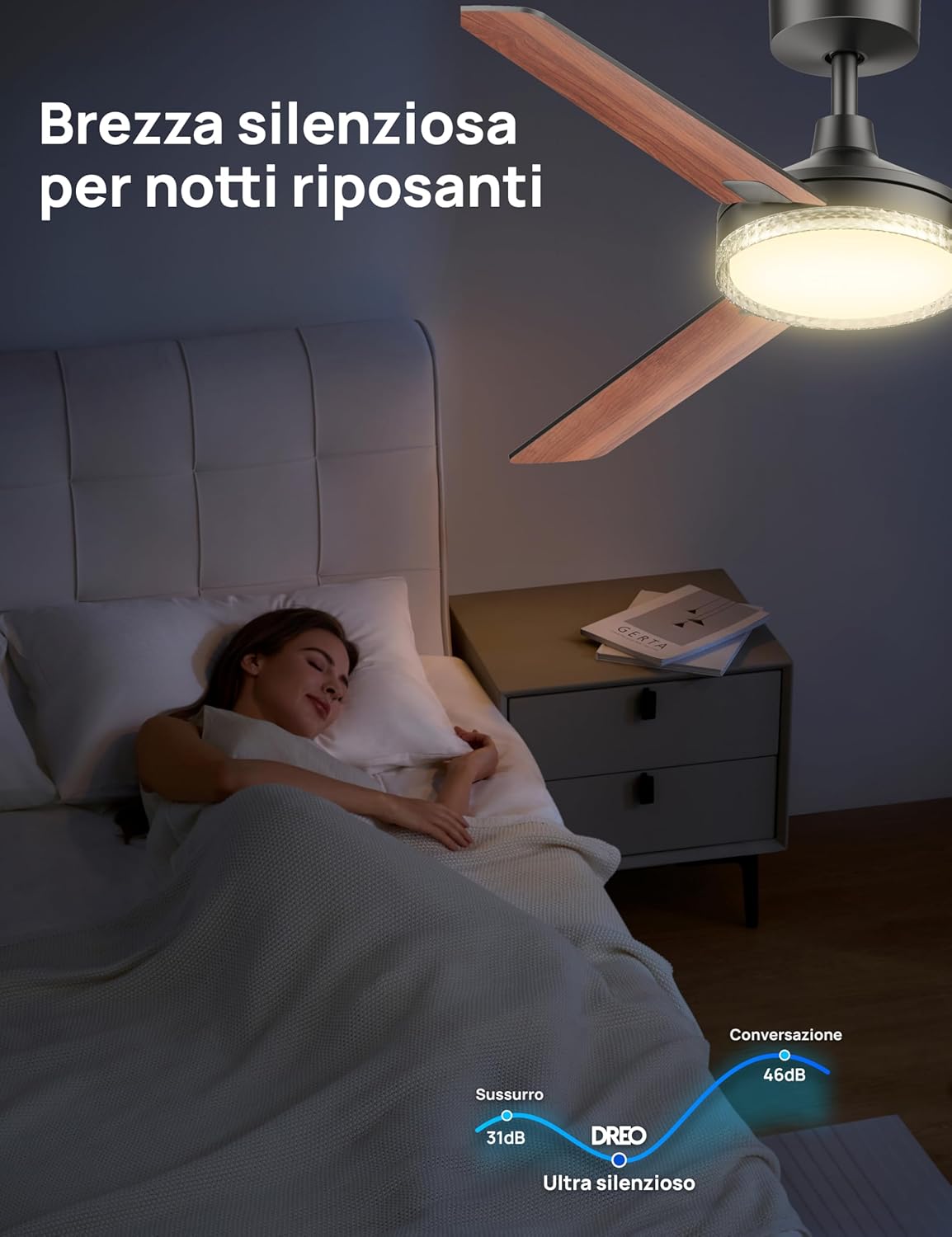 Thumbnail 6 de DREO ventilatore da soffitto con luce e telecomando 132 cm – nero