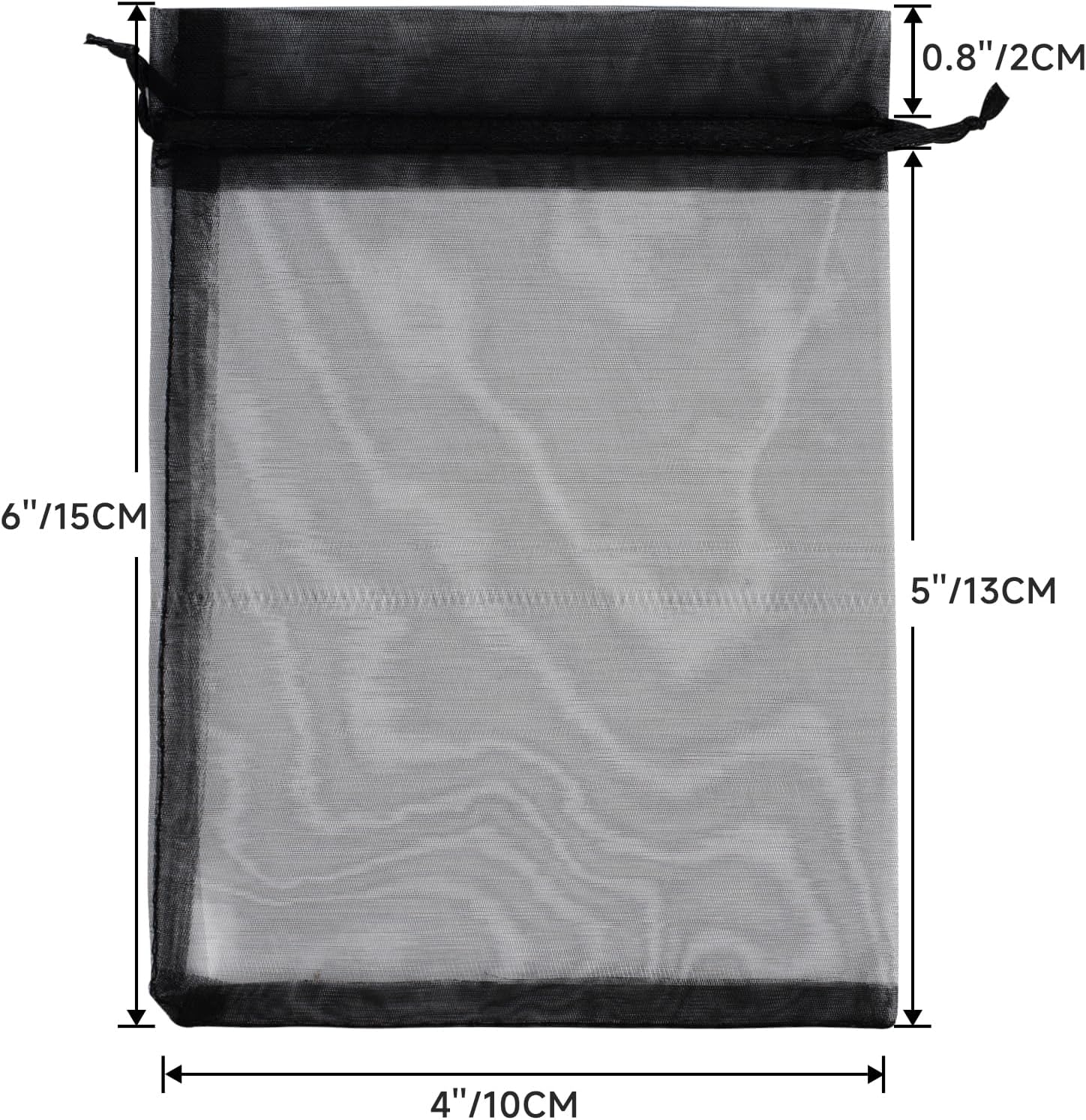 Thumbnail 1 de G2PLUS 100 Stück Schwarz Organzasäckchen 10x15 cm – wiederverwendbare Schmuck- und Geschenkbeutel