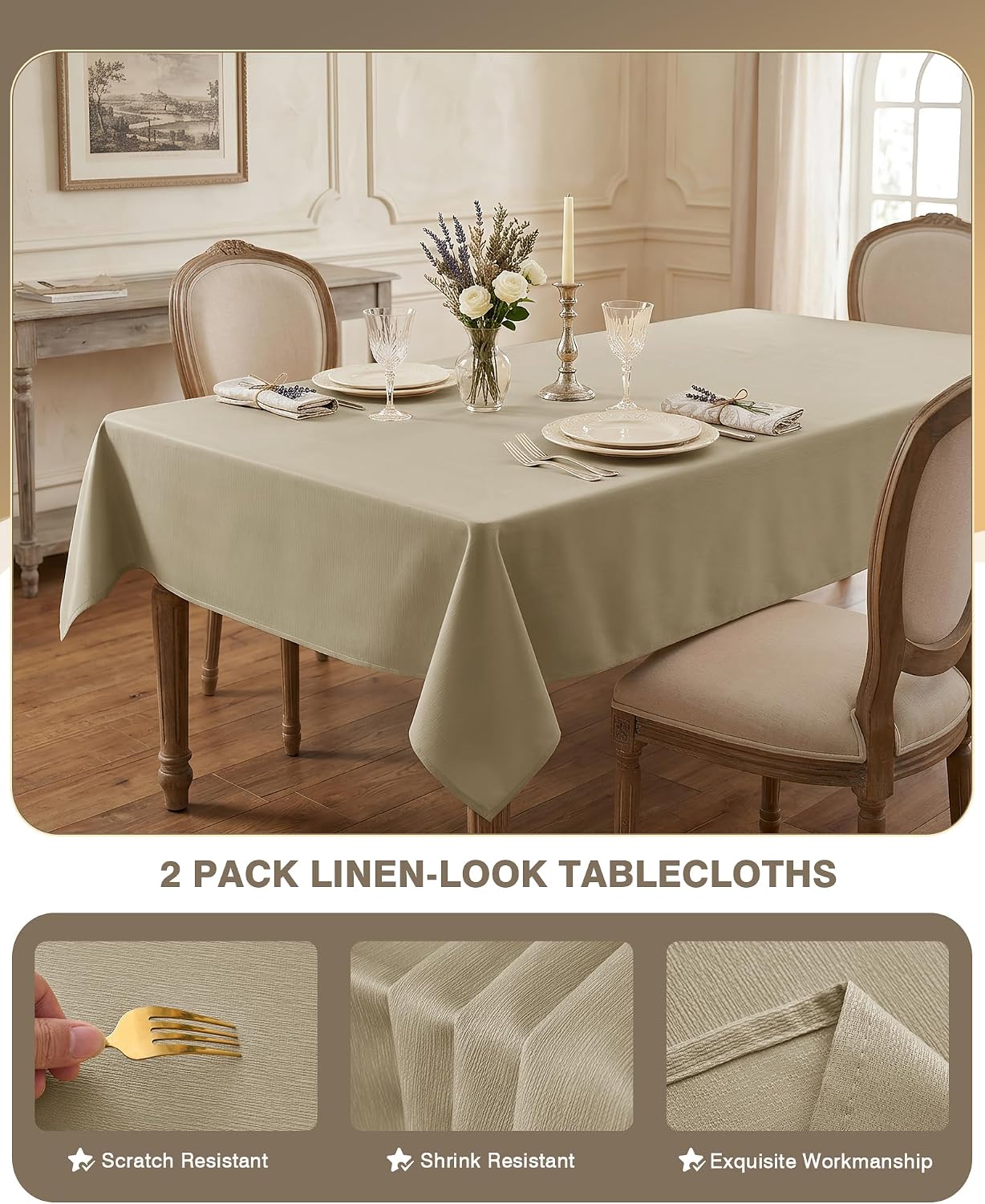 Detalle de HOMEPEAK Tablecloth 60 x 102 Inches