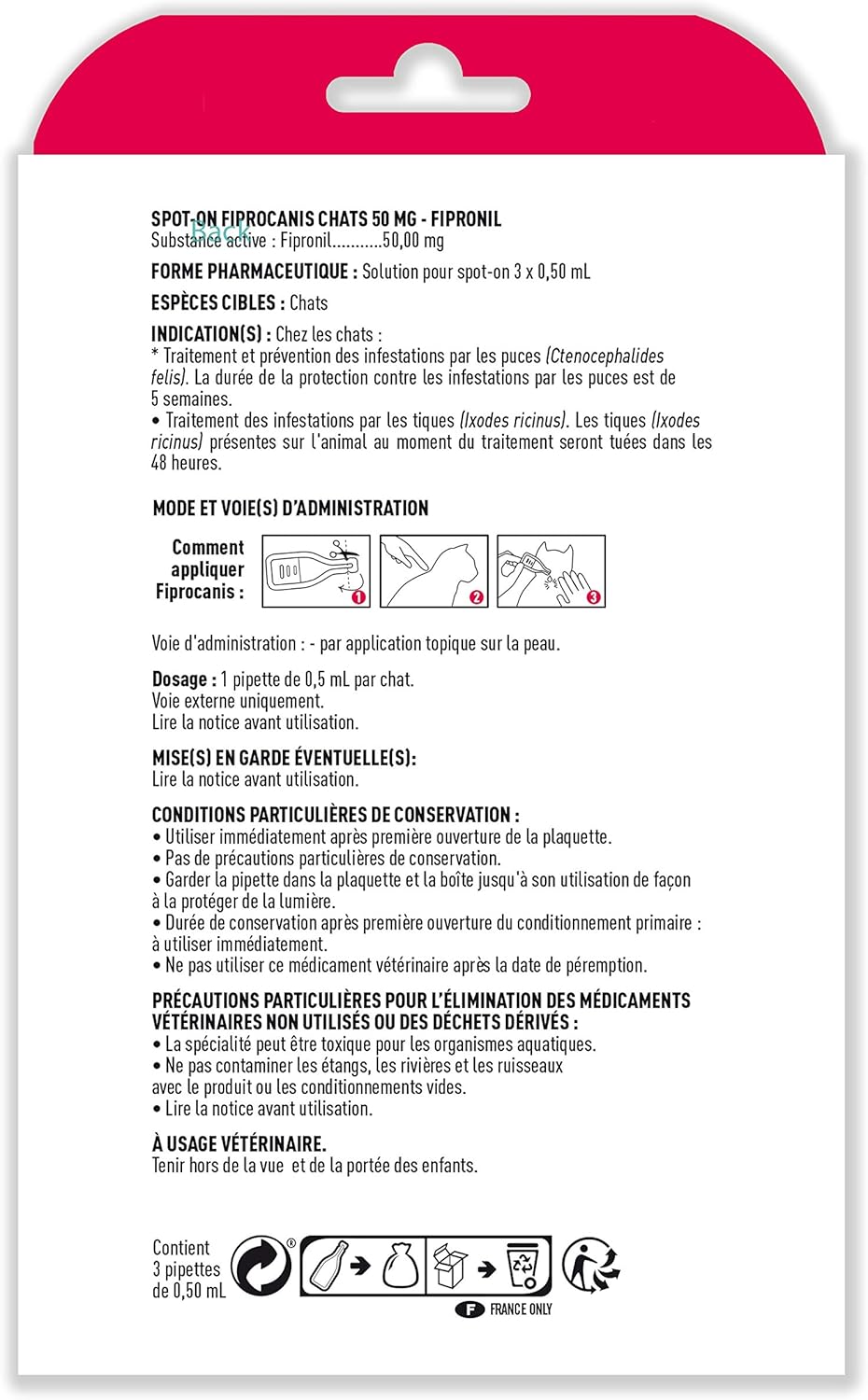 Detalle 2 de Vetocanis Pipette chat anti puces et tiques – protection 15 semaines (pack de 3)