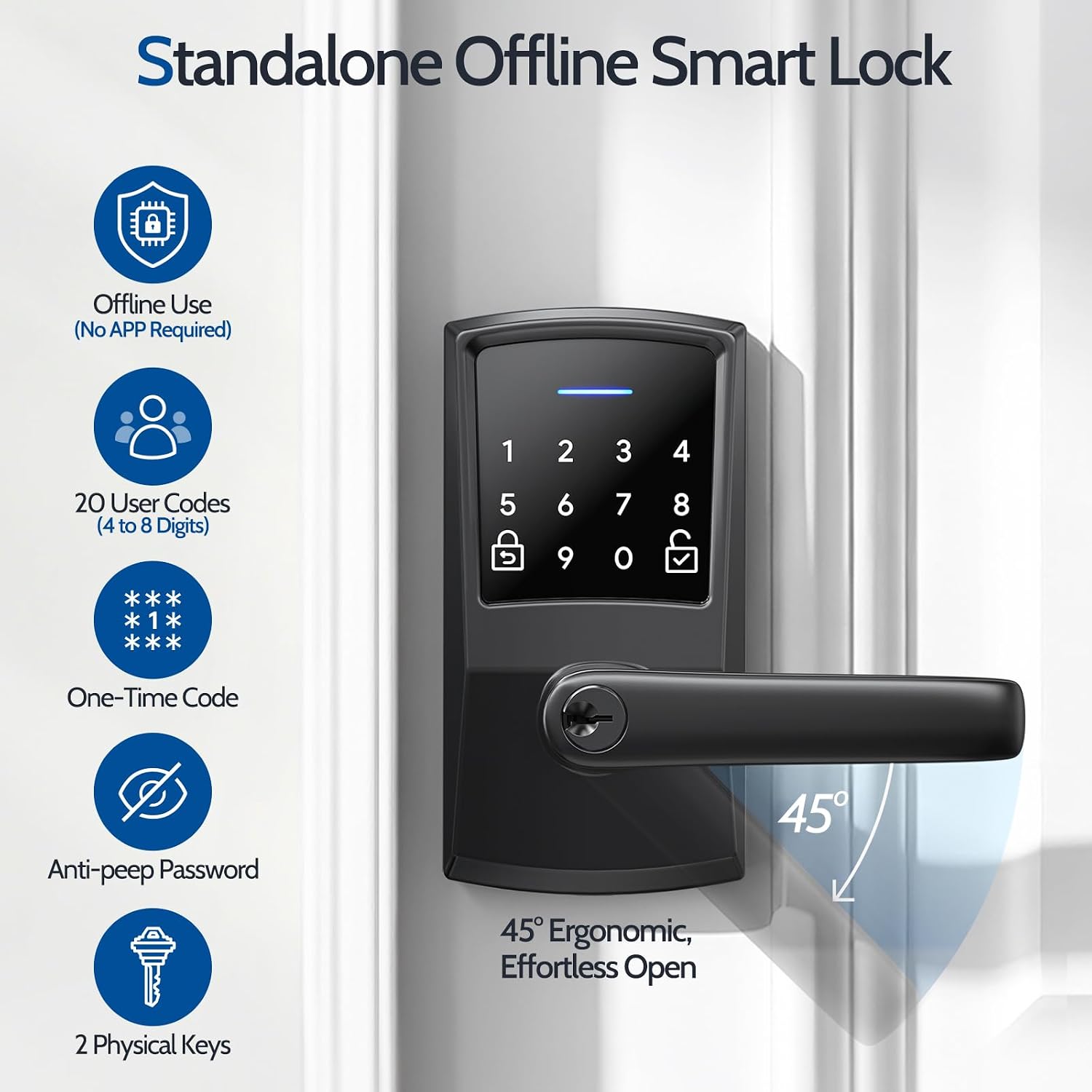 Detalle 2 de Nyboer Keypad Door Lock with Handle