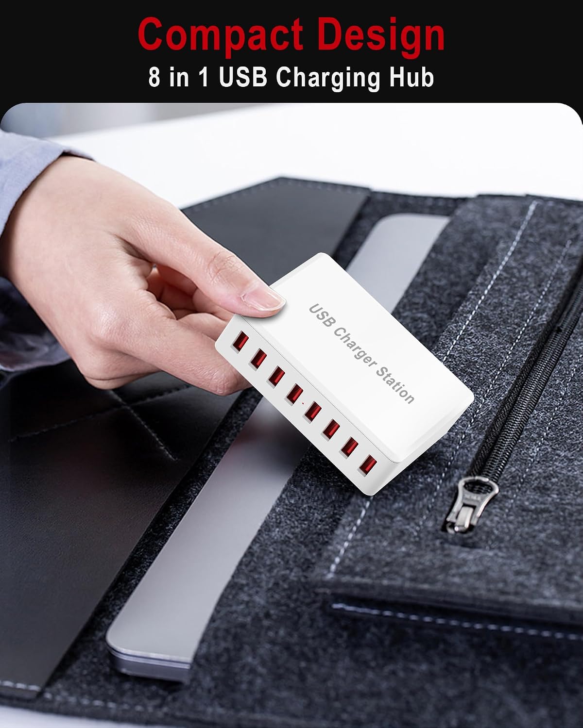 Detalle 2 de Rsydmny USB-laddstation, 8 USB-A-portar, 50 W och 5 V/10 A