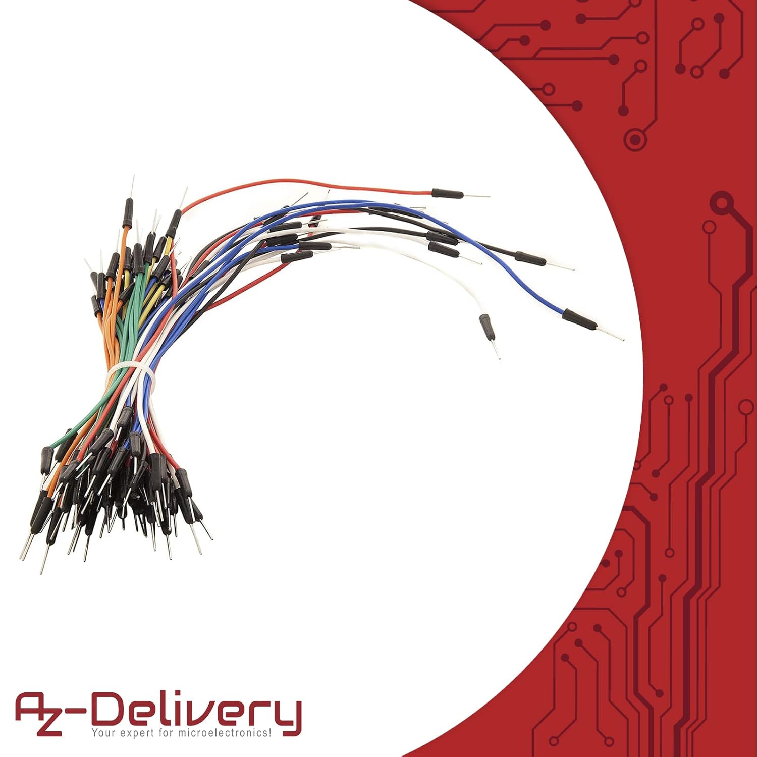 Detalle de Set di jumper wire AZDelivery (3 x 65 pezzi) per breadboard e Arduino, con E-book