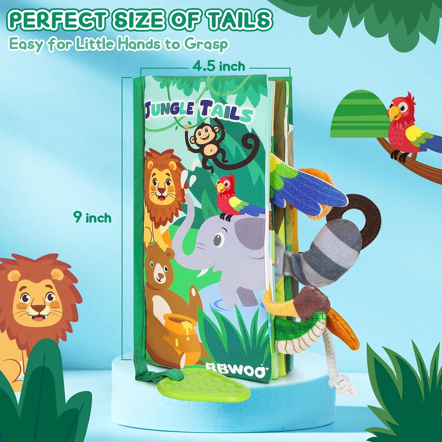 Detalle 2 de BBWOO Soft Baby Book sensory crinkle toy 0-12 months