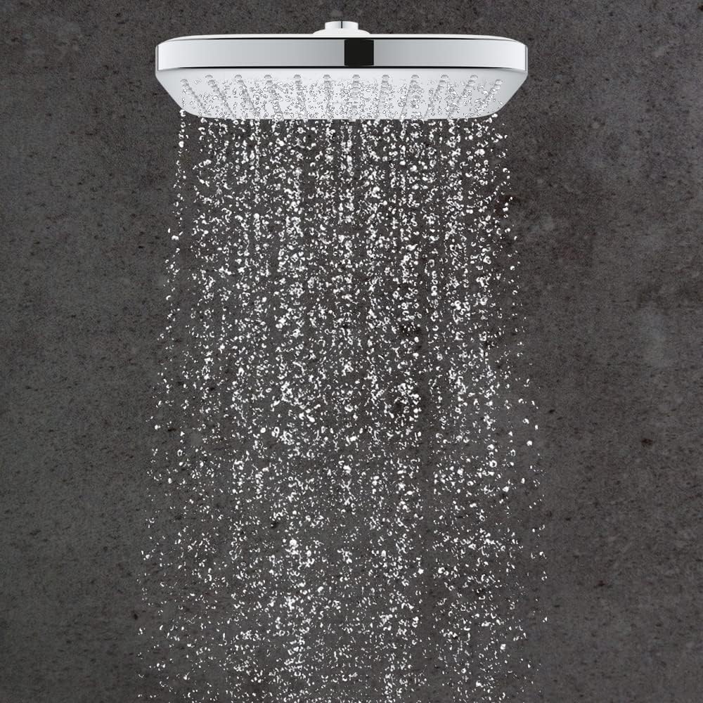 Detalle de GROHE Douche de tête Vitalio Comfort 250 Cube – jet Rain, forme carré 250 mm, pivotable, raccords 1/2