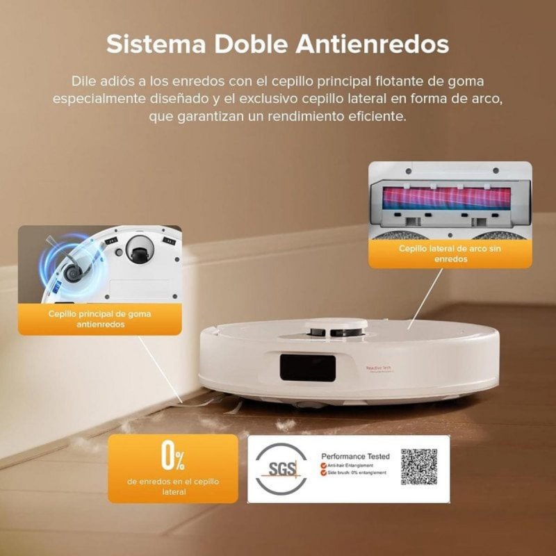 Detalle de Roborock QV35S Robot Aspirador 🧹 Potente Succión 10,000 Pa