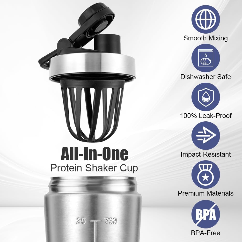 Thumbnail 3 de Alaoo Protéine Shaker 2 pièces 500 ml (Wave) noir et vert : bouteille shaker PP sans BPA pour mélanges homogènes
