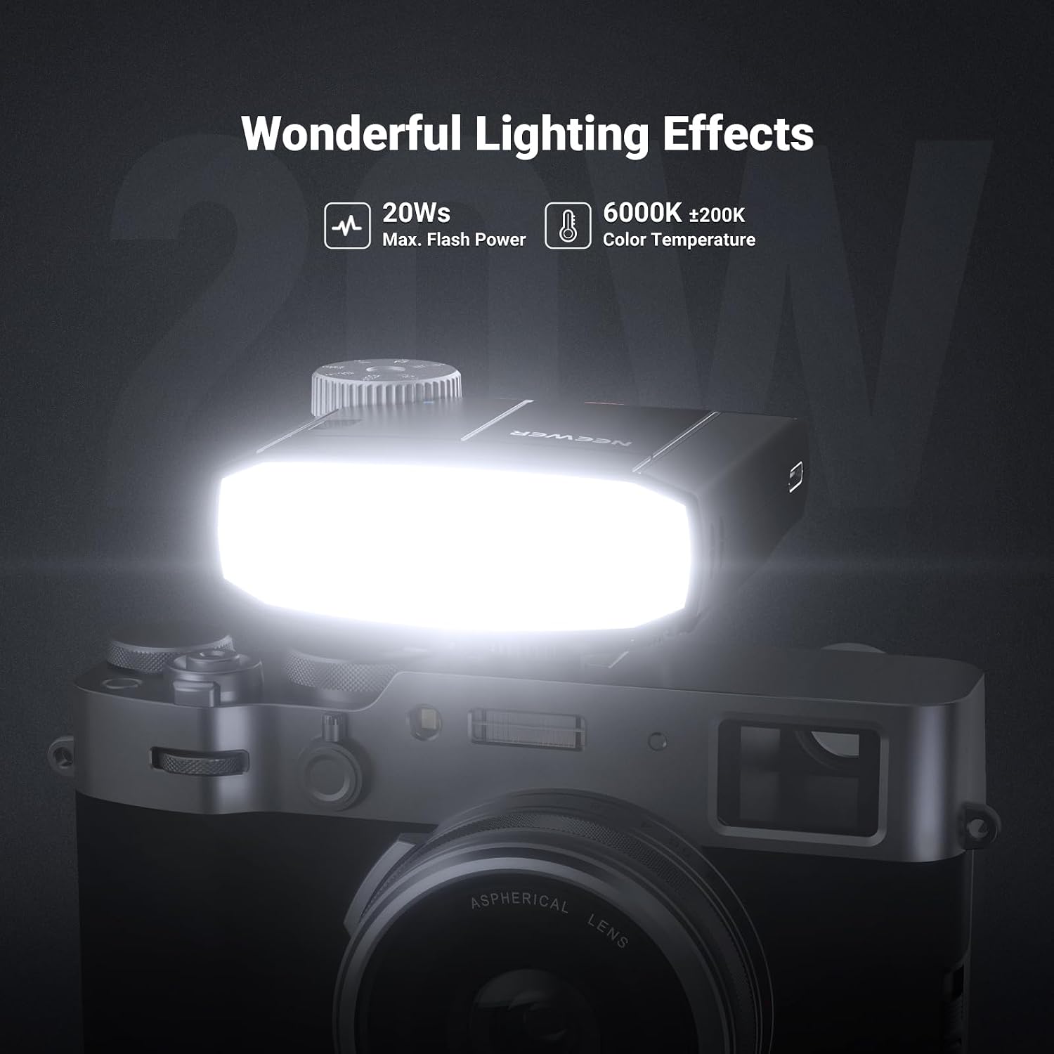 Detalle 1 de NEEWER Z150 mini flash 20Ws GN15
