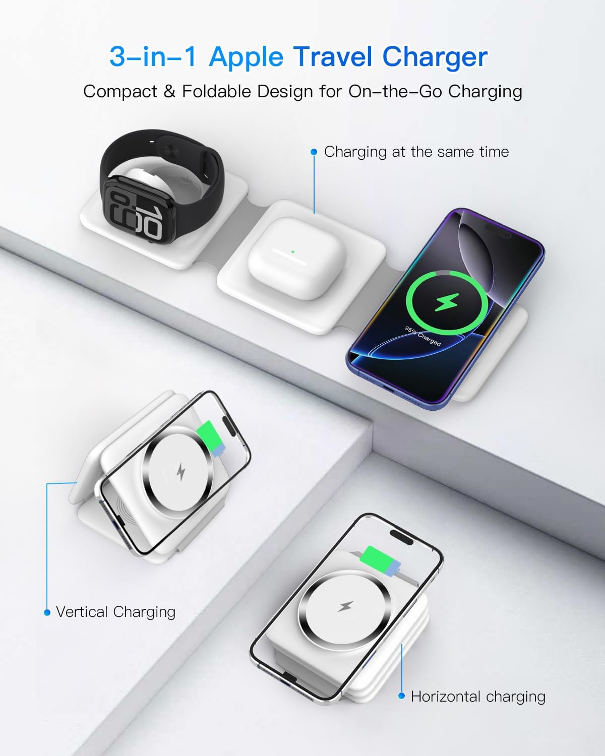Thumbnail 2 de Apple 3-in-1 Magnetic Wireless Charger Dock for iPhone